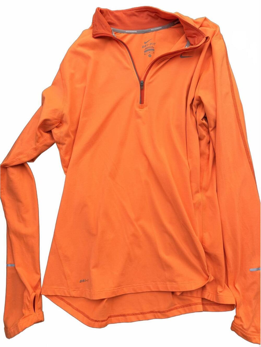 Nike Dri-FIT orange half zip running top